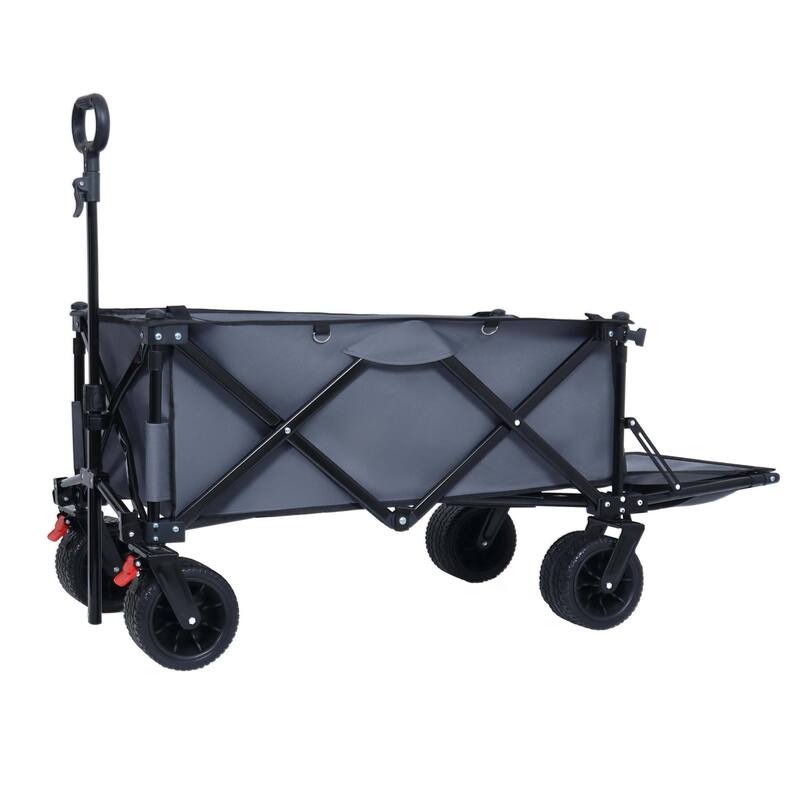 Foldable Wagon with Extended Tailgate and Wheels - N/A