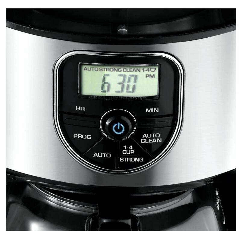 12 Cup Digital Coffee Maker in Black and Silver with Auto Clean Feature