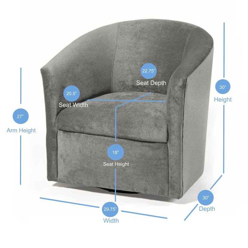 Microfiber Upholstered Swivel Chair W/ Hardwood Frame & Swivel Base