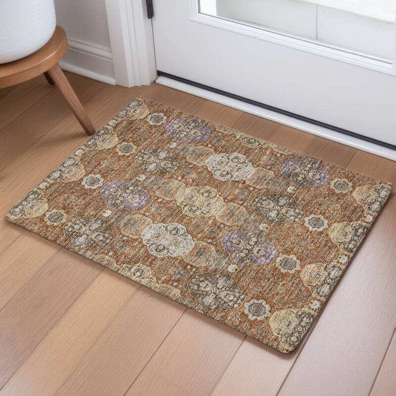Machine Washable Indoor/ Outdoor Traditional Tracey Chantille Rug