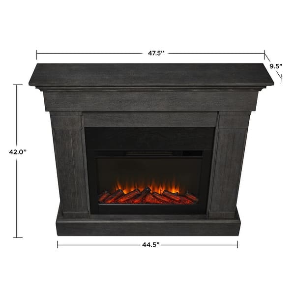 dimension image slide 10 of 11, Real Flame Crawford Electric Slim Fireplace 48"