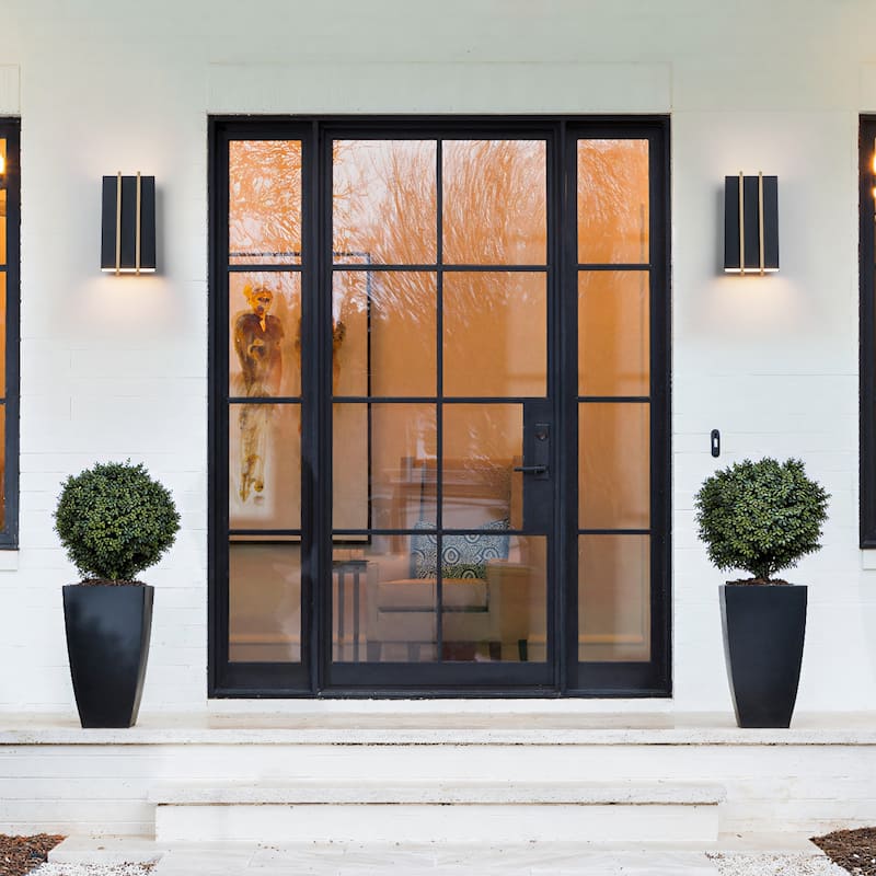 2-Light 11" Outdoor Linear Integrated LED Wall Sconce - H10.8" x W5.5" x D2.8"