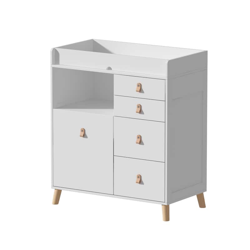 Storage Dresser Chest w/Changing Station for Infant Kids Bedroom White