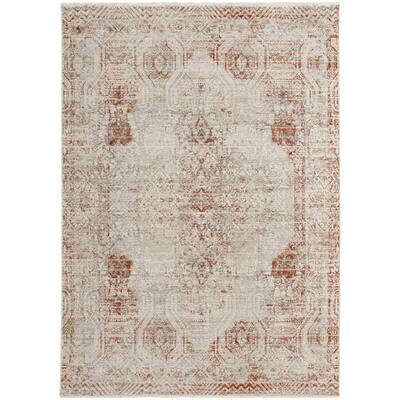 Grand Bazaar Frencess Machine Made Distressed Transitional Area Rug