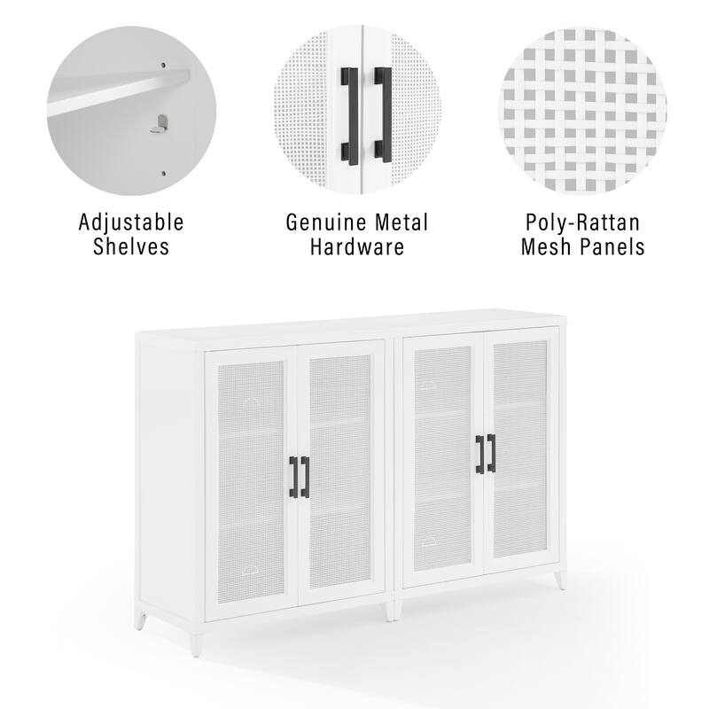 Crosley Milo 2Pc Media Storage Cabinet Set