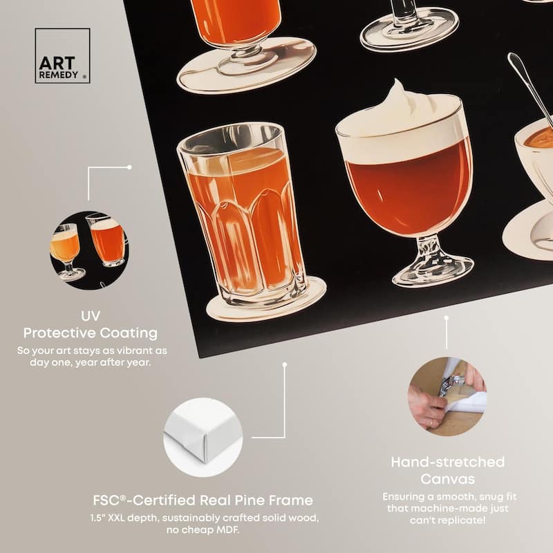 Glam Coffee Drink Collection Canvas by Art Remedy, Gallery Wrapped