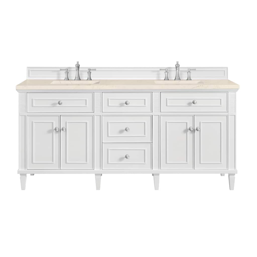 James Martin Vanities 424-V72-3EMR Lorelai 72" Double Basin Wood