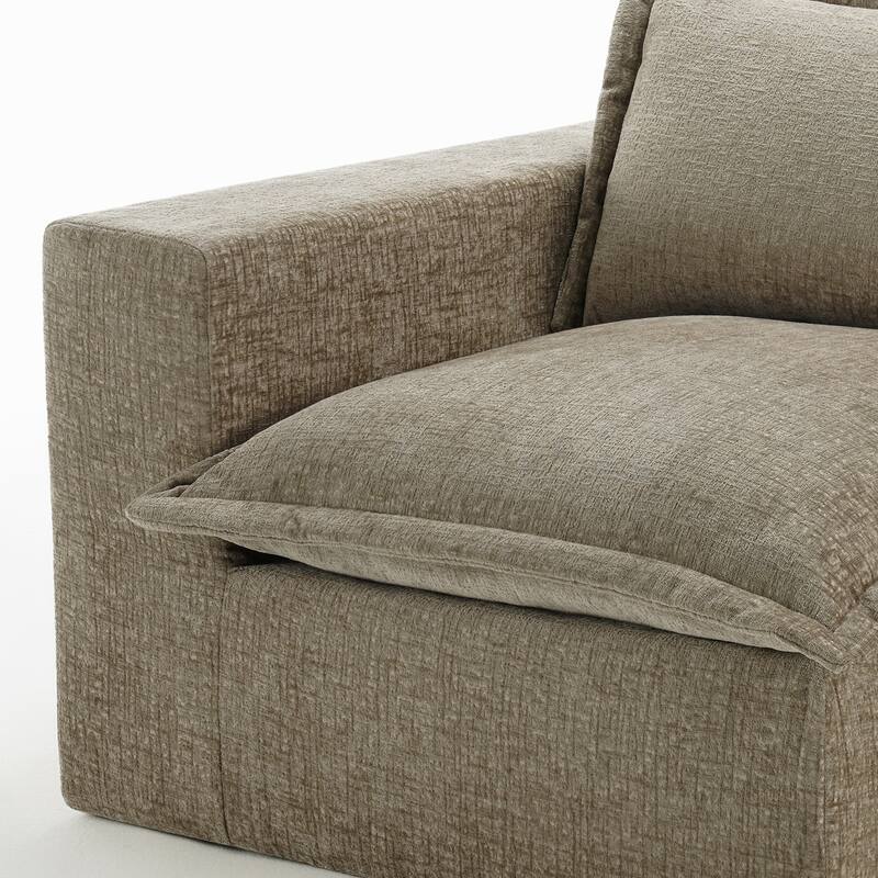 42"W Chenille Upholstered No Assembly Corner Chair