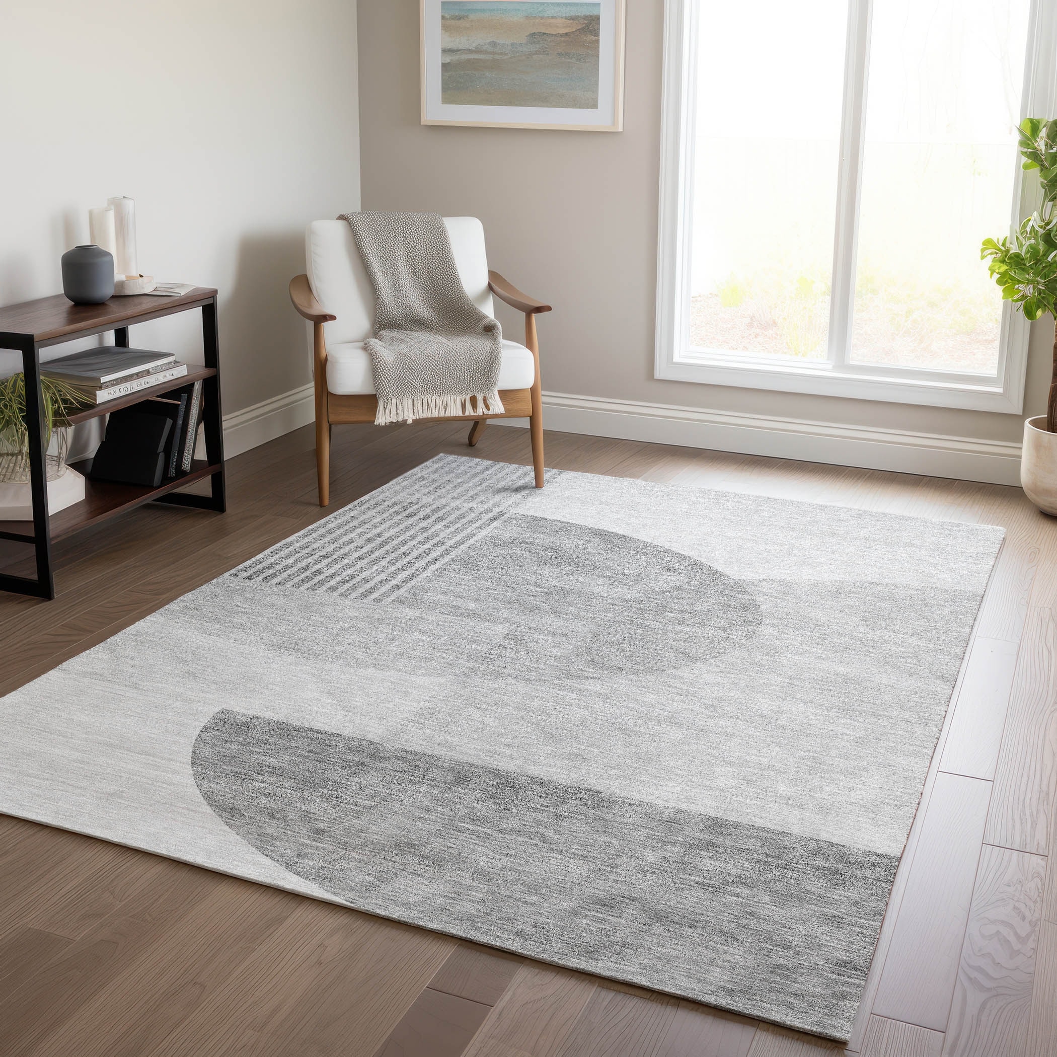 Machine Washable Indoor/ Outdoor Chantille Contemporary Modern Rug