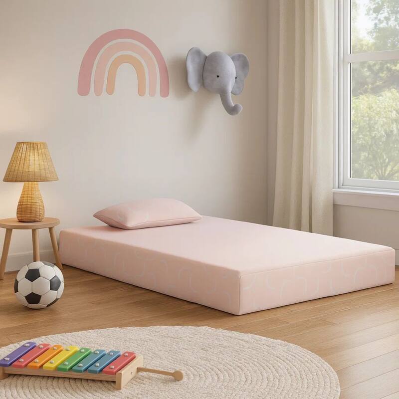 Ruve Full Mattress, Standard Pillow, Memory Foam, Light Pink 7 Inch