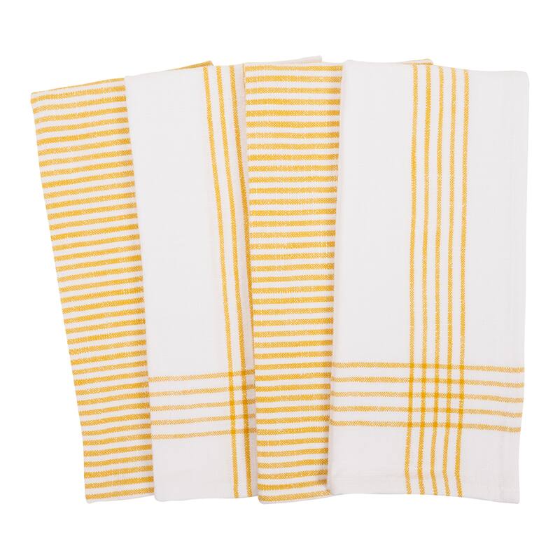 Monoco Relaxed Casual Kitchen Towels, Set of 4 - Ochre