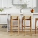 preview thumbnail 51 of 115, Gracie Modern Bar Stool, Boucle Upholstered Chair and Brushed Wooden Legs
