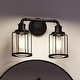 preview thumbnail 1 of 5, Luxury Industrial Chic Bath Vanity Light, 12"H x 14.5"W, with Urban Loft Style, Natural Black, by Urban Ambiance