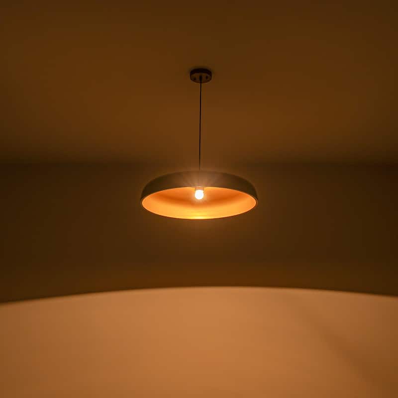 1-Light Modern Vintage Brown Dome Pendant Light for Kitchen Island - 23.6 in. W x 6.3 in. H