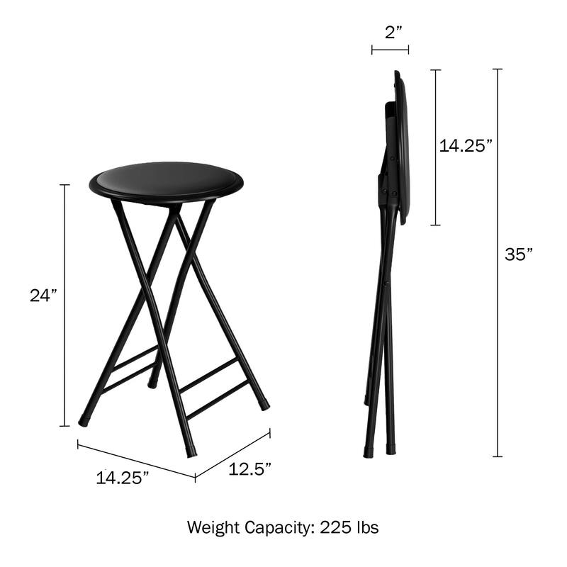 Trademark Home 24-Inch Folding Stool with 225lb Capacity