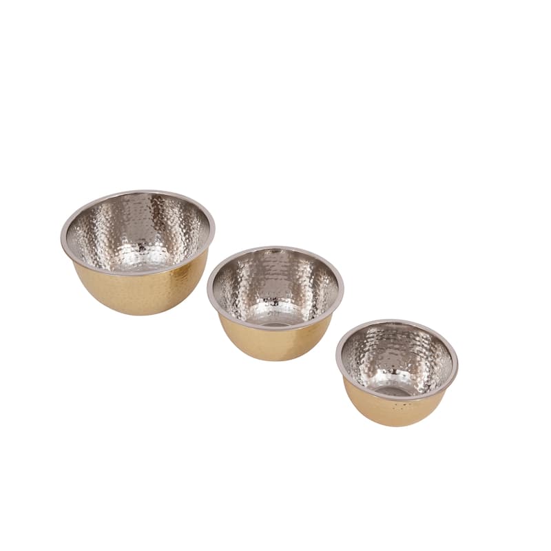 Hammered Stainless Steel Bowls (Set of 3 Sizes)