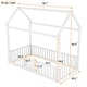 preview thumbnail 3 of 8, Twin Size Wood House Bed with Fence and Door,Roof