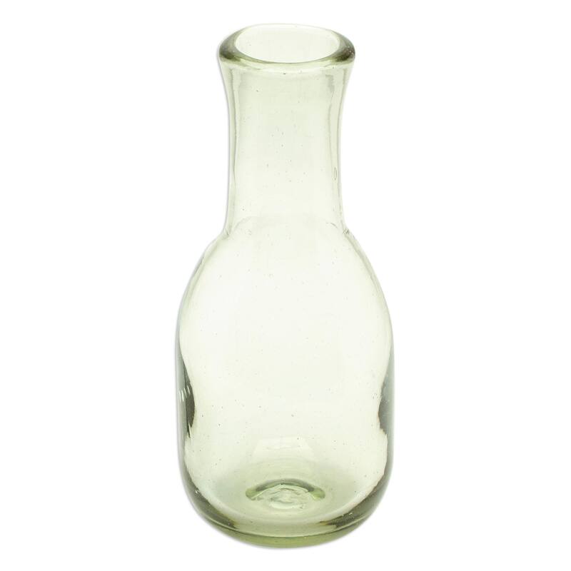 NOVICA Artisan Handblown Recycled Ecofriendly Carafe Glass Set Mexico Tableware Drinkware 'Cheers' (2 pieces)