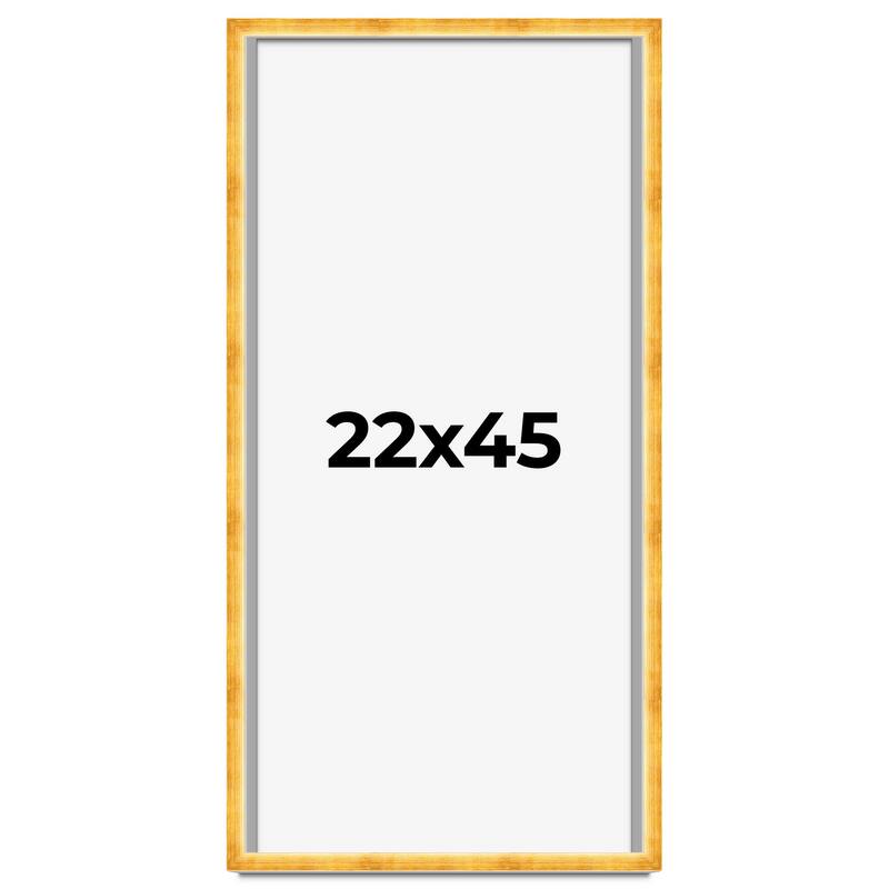 22x45 Shadow Box Frame Gold | 1.625 Inches Deep Real Wood Traditional