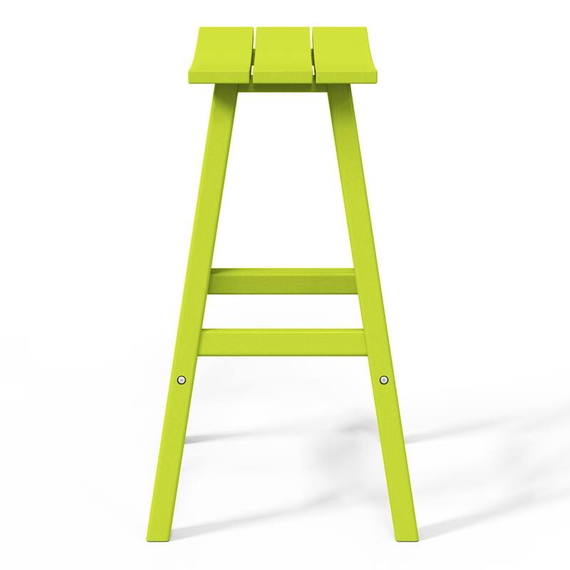 Laguna Hdpe All Weather Outdoor Patio 29" Saddle Seat Bar Stool (Set Of 3)