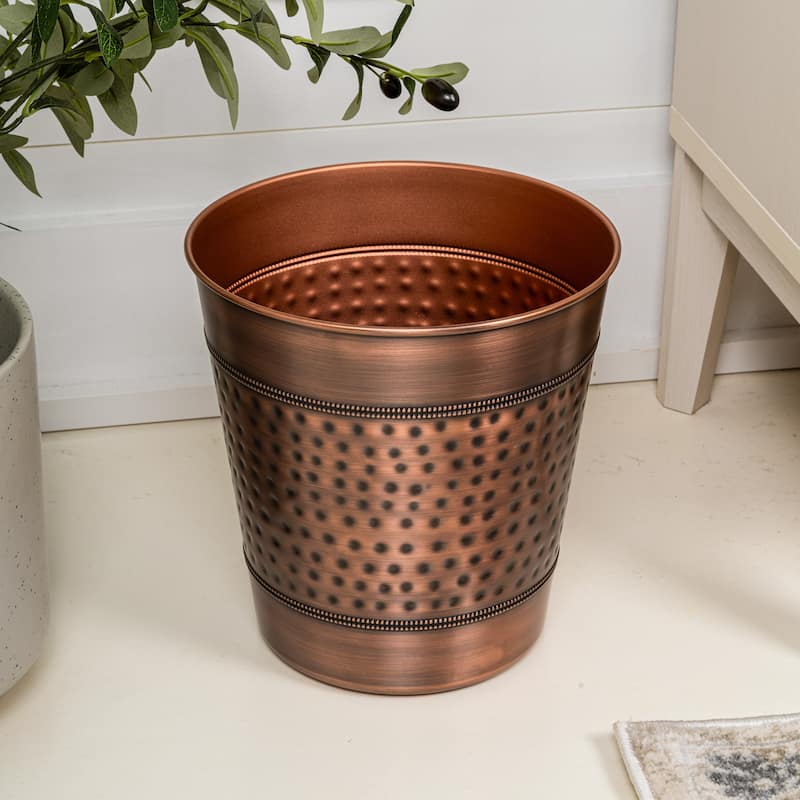 happimess Riley Hammered Steel Accent 2-Gallon Wastebasket