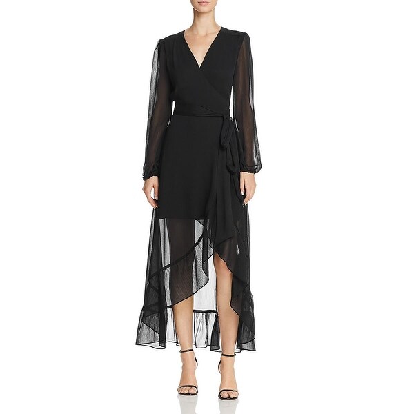 wayf velvet wrap dress