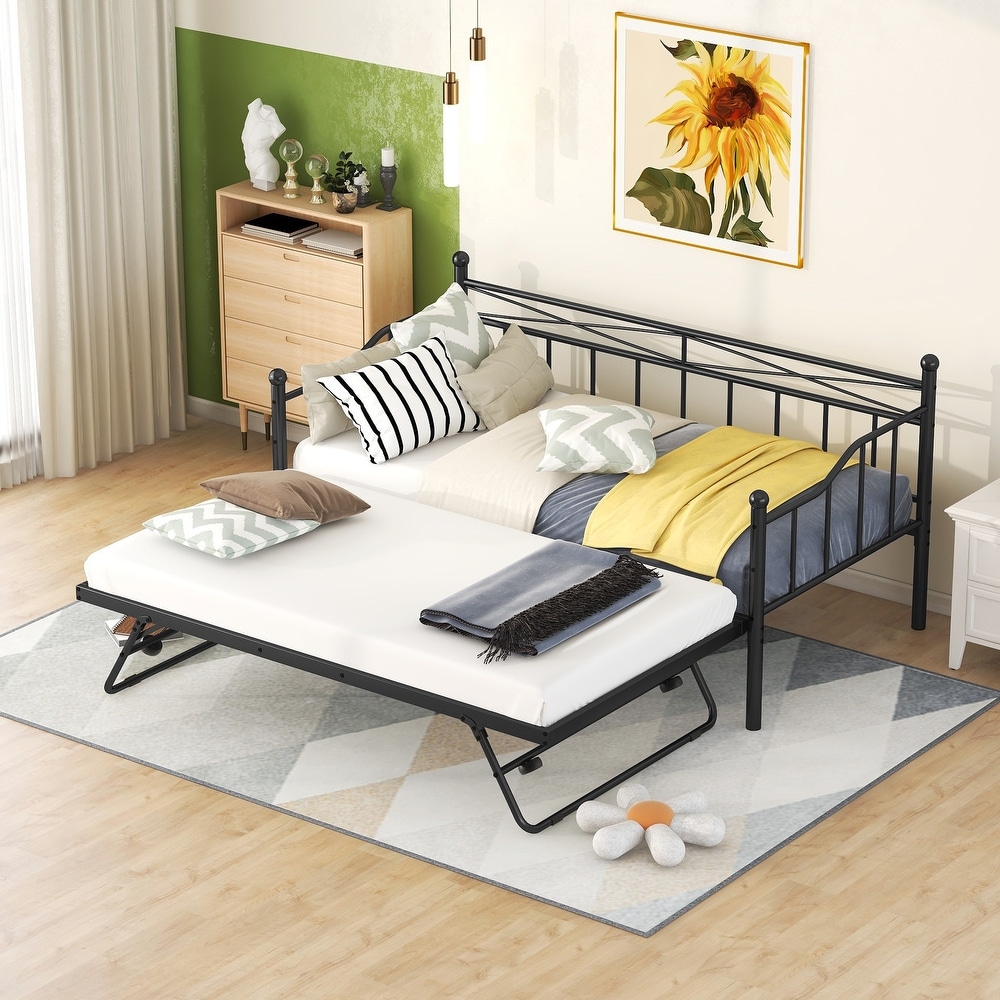 Foldable pop deals up trundle bed