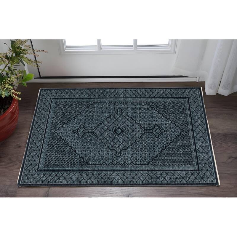 HomeRoots Medallion Traditional Runner Area Rug - 60.24 in. x 39.37 in.  x 0.32 in.