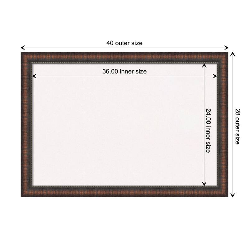 Caleb Brown Framed White Corkboard Bulletin Board - Board Size 36x24