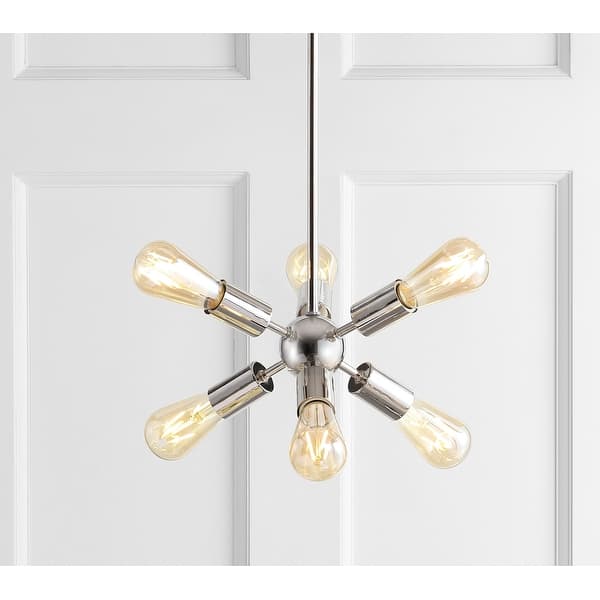 slide 2 of 14, Bailey 17.5" Sputnik Metal LED Chandelier, Nickel by JONATHAN Y Nickel