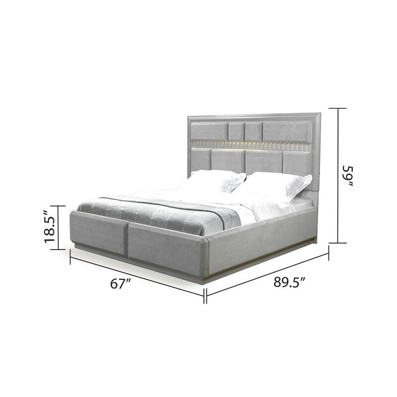 Modern Style Queen Bed Made with Wood(Only Bed)