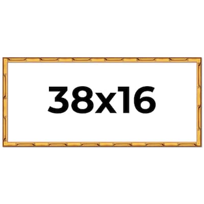 38x16 Frame Gold Bamboo Solid Wood Picture Frame | 1 Inch Moulding