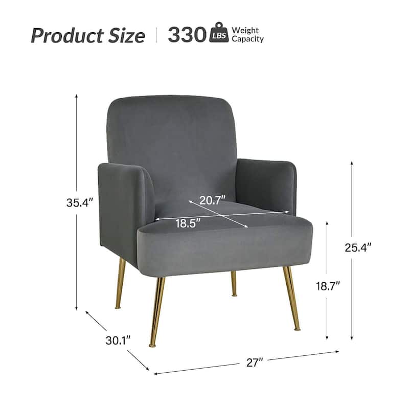 Ferrera Comfy Accent Armchair with Recessed Arms Set of 2