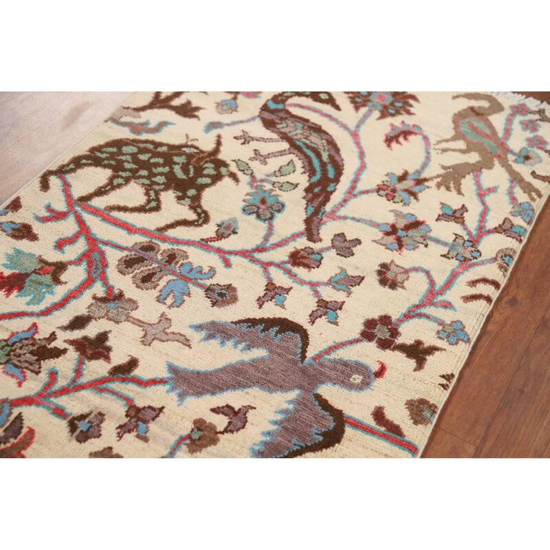 Animal Pictorial Ziegler Oriental Accent Rug Handmade Wool Carpet - 2'0" x 3'0"