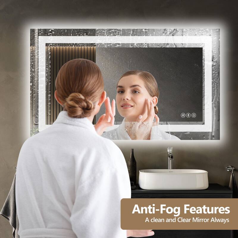 24x32 Inch Frameless LED Bathroom Mirror,Smart Mirror