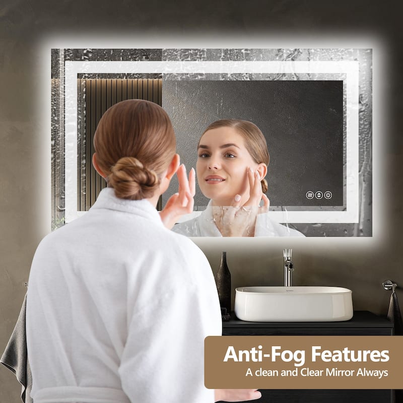 40x24 Inch Frameless LED Bathroom Mirror,Smart Mirror