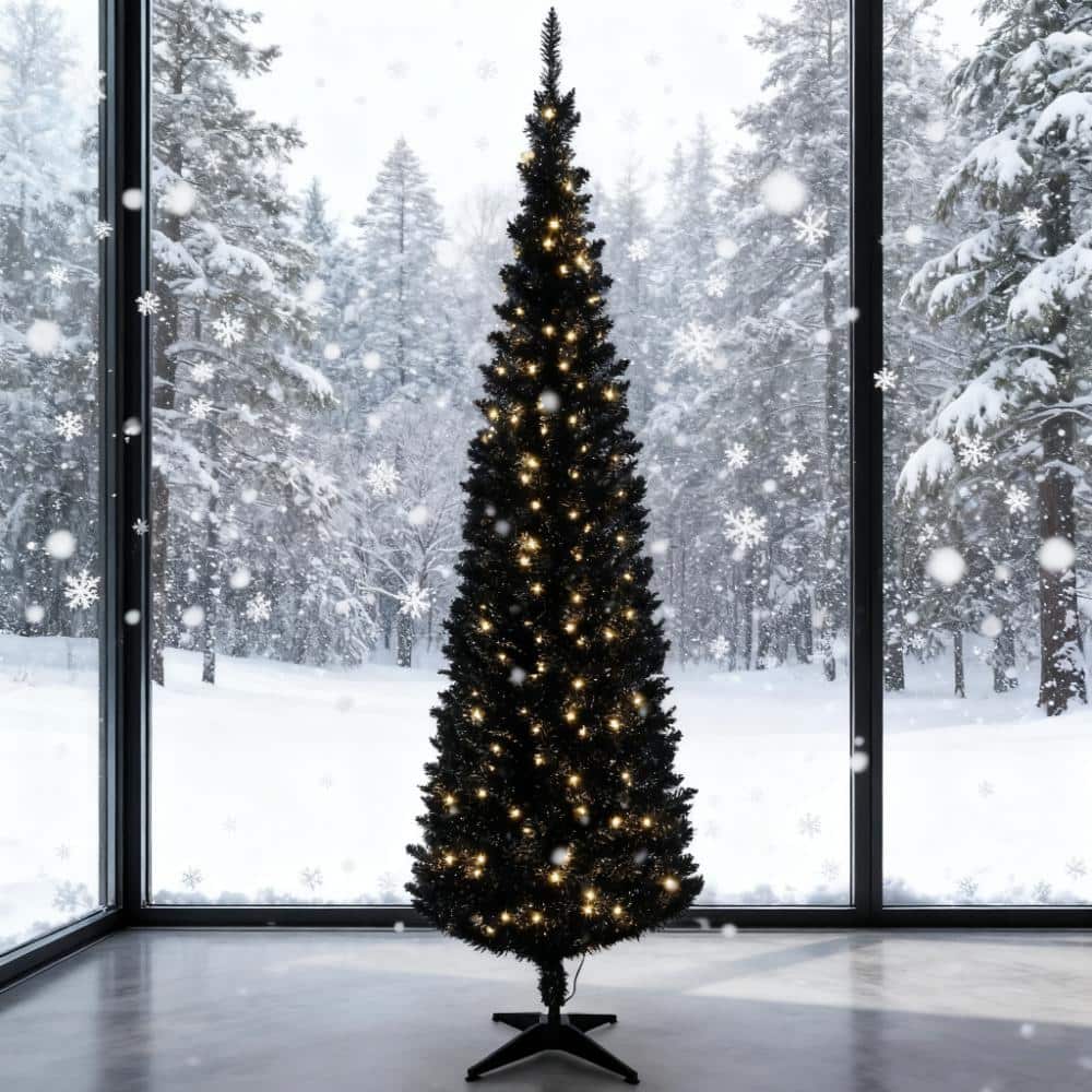 Black 6FT Pencil Christmas Tree