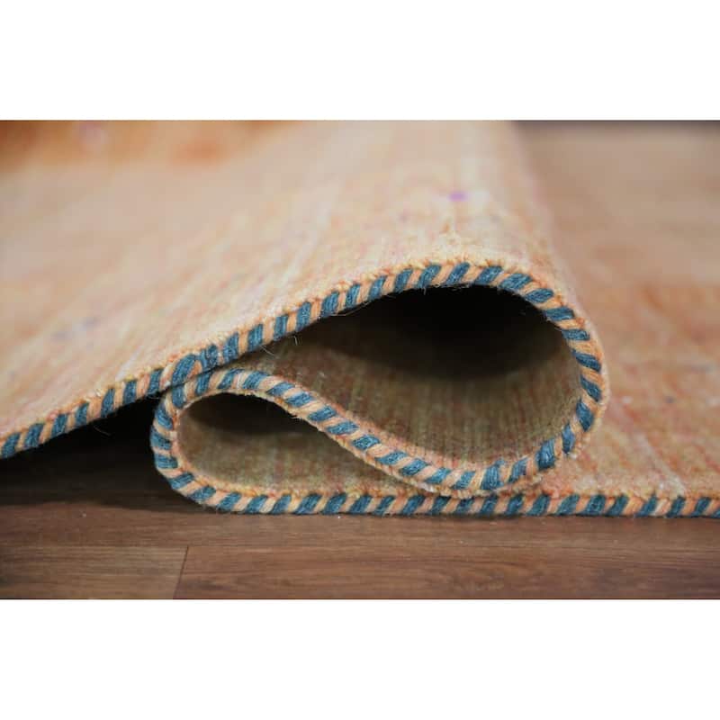 Hand Knotted Oriental 100% Wool Carpet Tribal Tribal Oranges & Rust Gabbeh Area Rug - 9' 9'' X 8' 1''