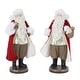 preview thumbnail 1 of 1, Flocked Santa Figurine with Toy Accents (Set of 2)