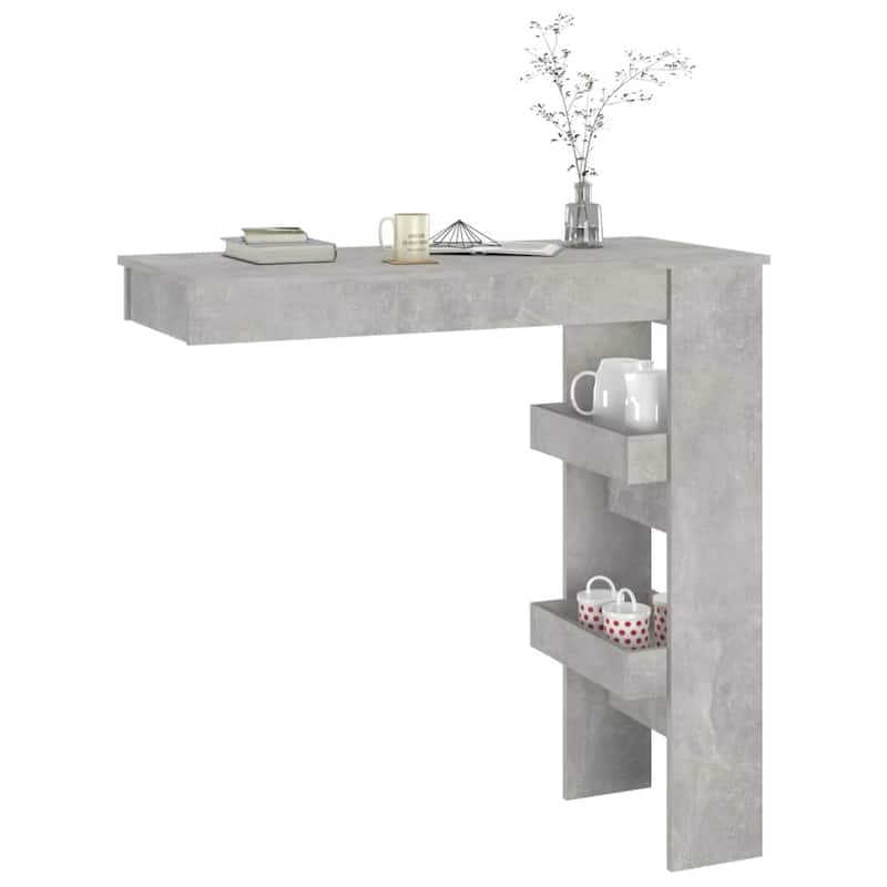 vidaXL Wall Bar Table Kitchen Bar Dining Table Computer Desk Engineered Wood - 40.2" x 17.7" x 40.7"