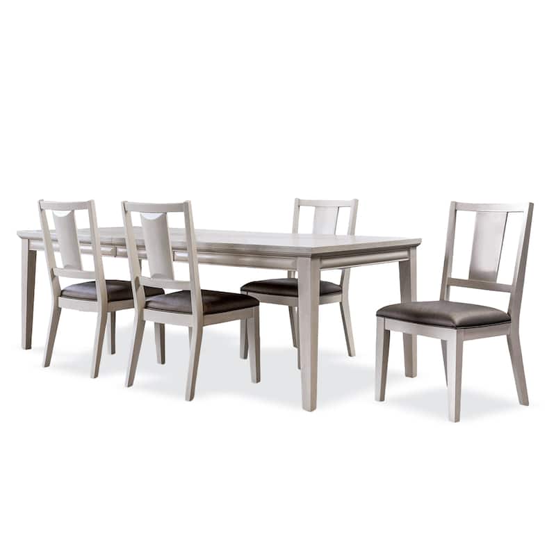 Furniture of America Chase Modern 5-Piece Extendable Solid Wood Dining Set