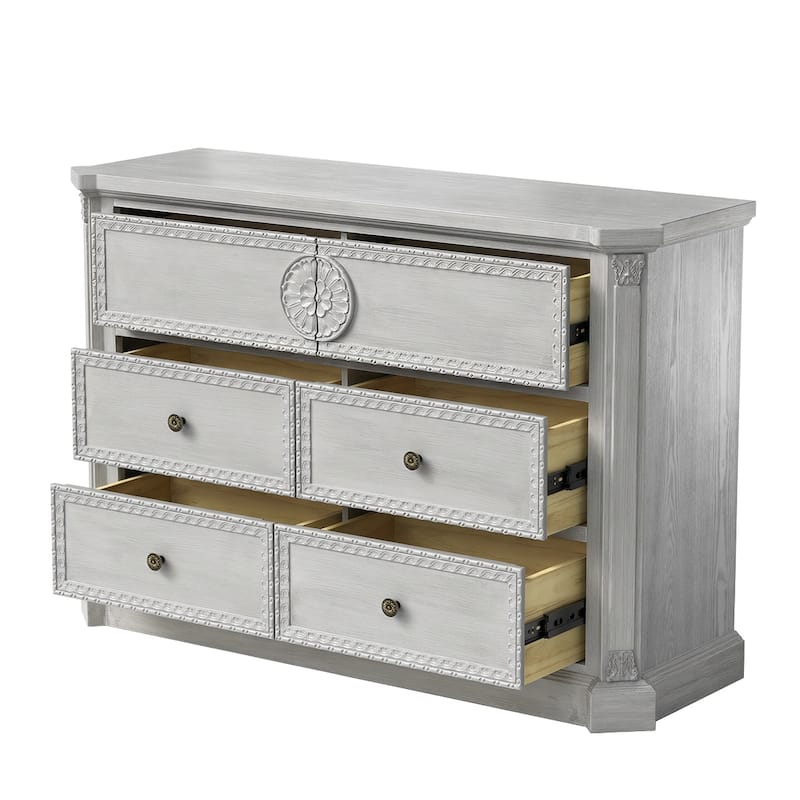 Solid Wood Dresser with 5 Drawers Chest Fully Assembled Storage Cabinet for Living Room or Bedroom