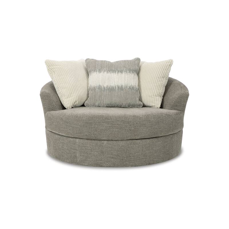 Signature Design by Ashley Creswell Stone Oversized Swivel Accent Chair - 56"W x 56"D x 32"H