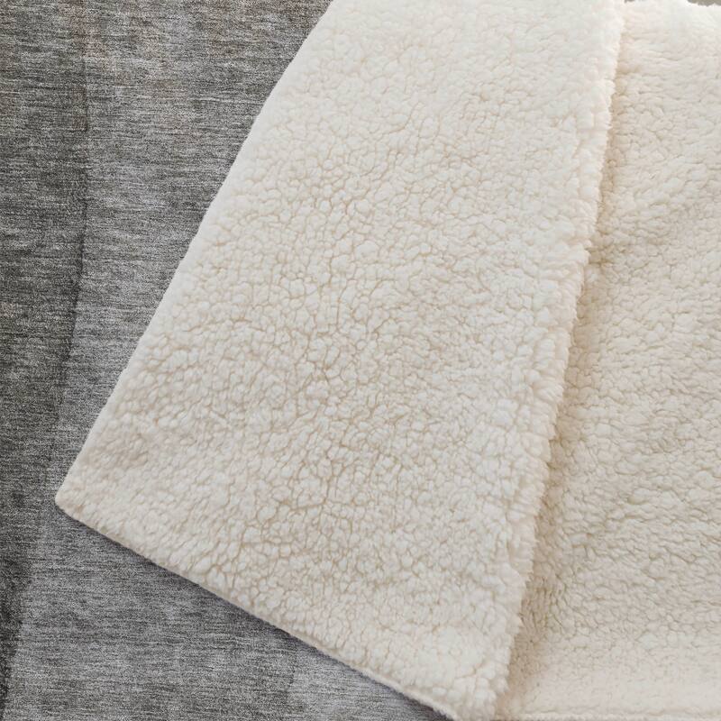 Premium Machine Washable Contemporary Ombre Sherpa Throw Blanket