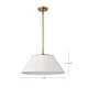 preview thumbnail 7 of 5, Dover 3 Light Large Pendant White with Vintage Brass