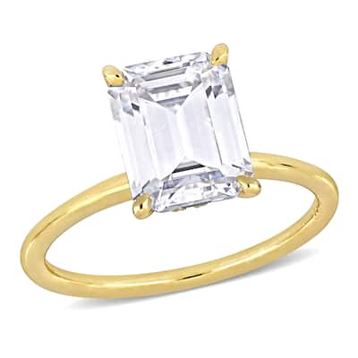 Miadora 3-1/4ct TDW Certified Emerald-Cut Diamond Engagement Ring in 18k Yellow Gold