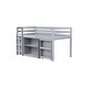 preview thumbnail 10 of 20, Twin Size Kids Low Loft Bed with Storage Drawer & Pull-Out Desk, Dorms Wood Bed Frame Space-Saving with Safety Guardrail