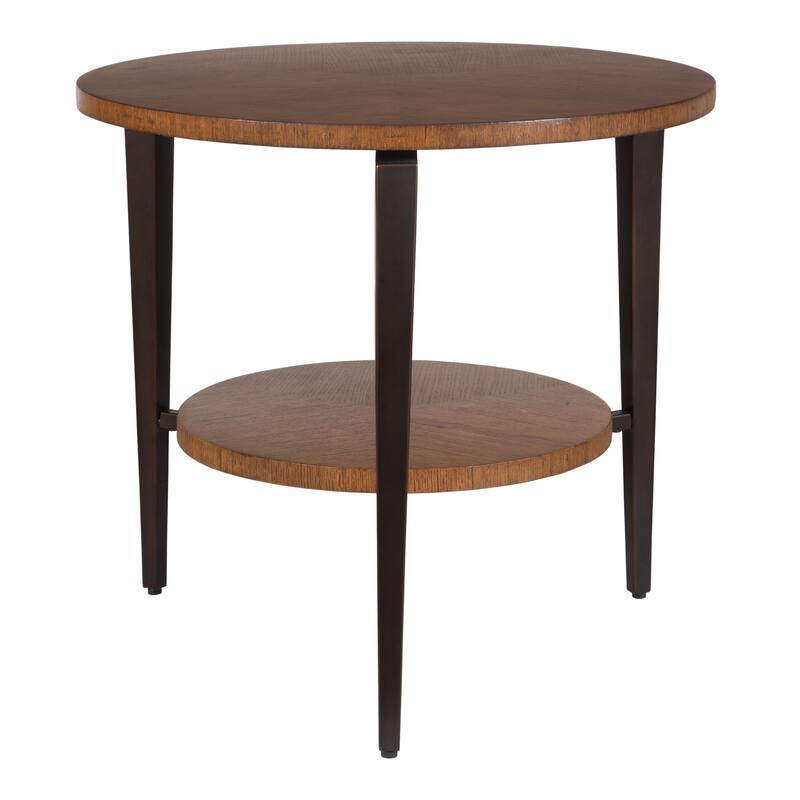 2-Tier Round Top Side Table - 26.5" - Brown