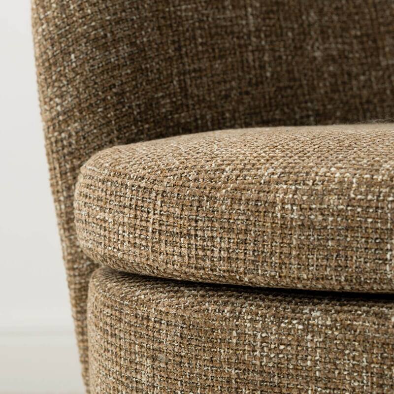 360° Tweed Swivel Barrel Accent Chair