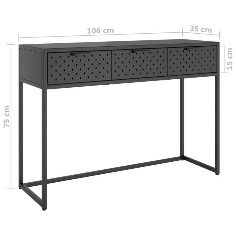 vidaXL Console Table Entryway Table Hall Narrow Side Table with Drawer Steel